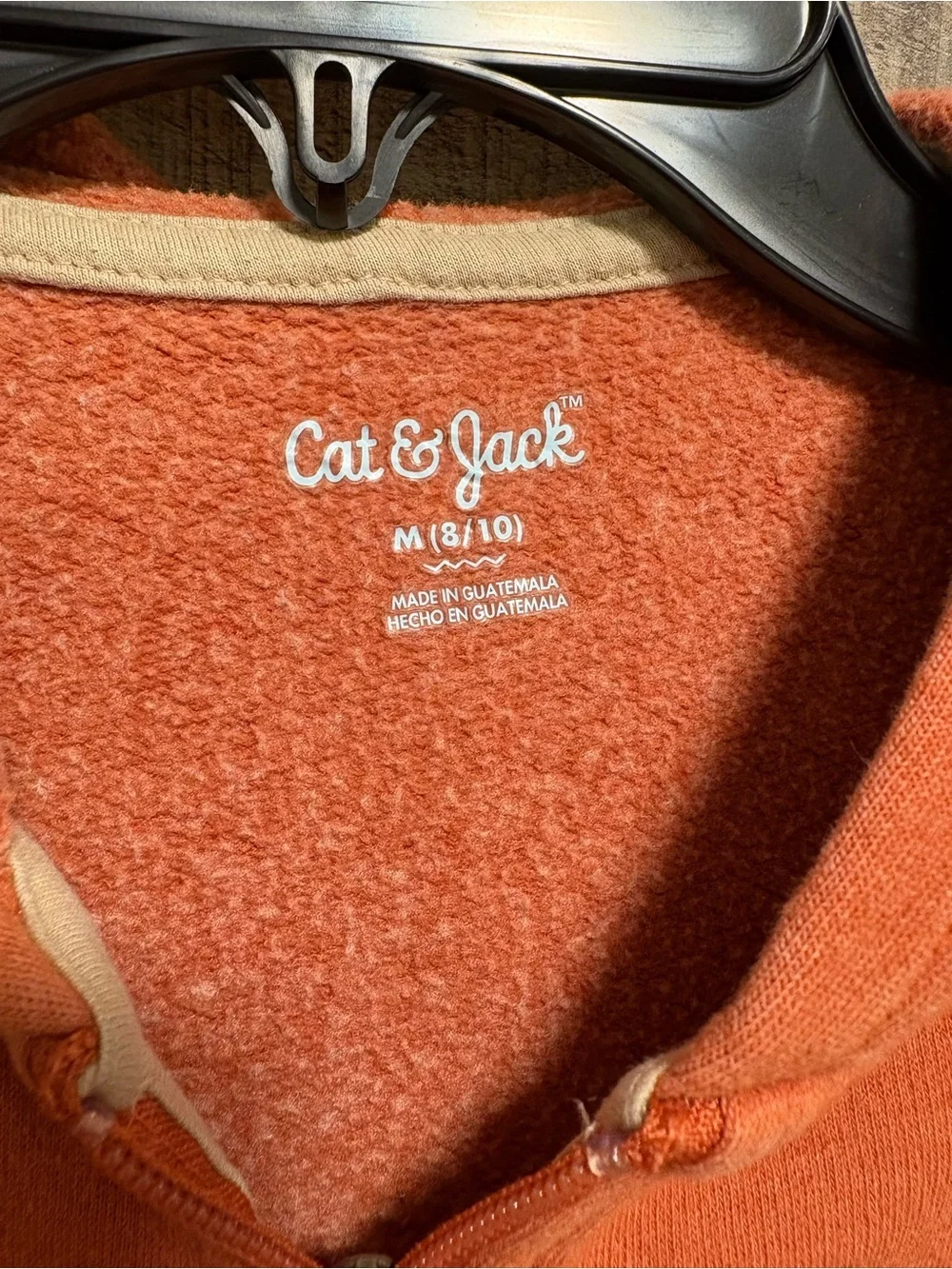 Cat & Jack Boys Orange Full Zip Hoodie Jacket Size 8/10 K017